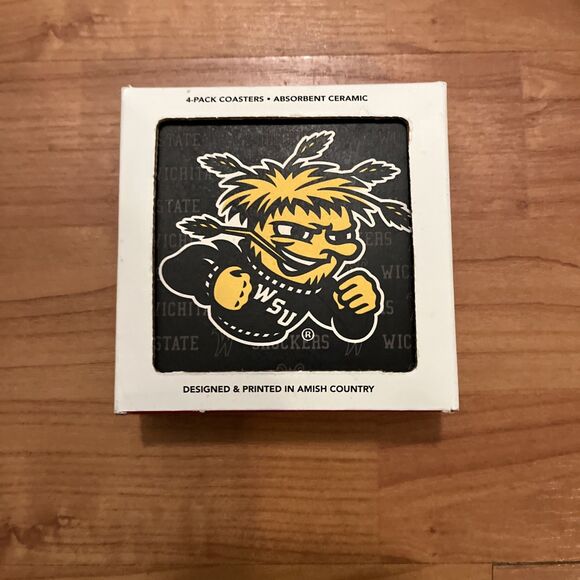 Wichita State University WSU Shockers 4-Pack Ceramic Coasters - Picture 4 of 7